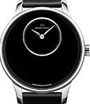 Petite Heure Minute Ladies 39mm Automatic in Steel On Black Satin Strap with Black Dial