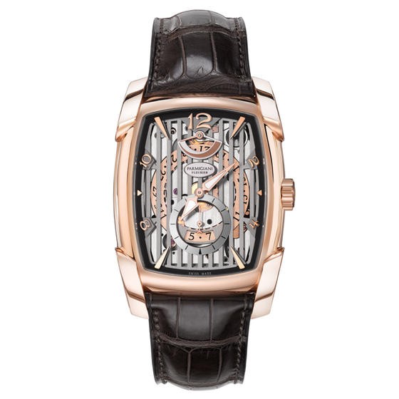 Kalpa XL Hebdomadaire 44.7mm  in Rose Gold On Brown Alligator Leather Strap with Silver Dial