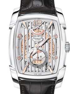 Kalpa XL Hebdomadaire Mens Manual in White Gold on Black Alligator Leather Strap with Openwork Grille Dial
