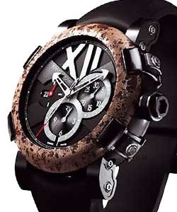 Titanic DNA Chrno Oxy Mens 50mm Automatic in Steel on Black Rubber Strap with Black Dial