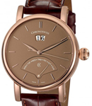 Sirius Retrograde Day Mens 40mm Automatic in Rose Gold on Brown Crocodile Leather Strap with Terracotta Dial