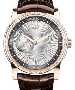 Hommage Mens 42mm Automatic in Rose Gold on Brown Alligator Strap with Anthracite Roman Dial