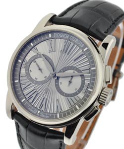 Hommage Mens 42mm Automatic in White Gold Black Alligator Strap with Silver Roman Dial