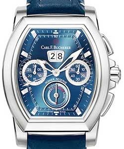 Patravi T-Graph mens Automatic in Steel Blue Calfskin Leather Strap with Blue Dial