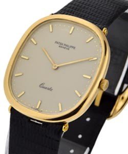 3838 Ellipse  - Large Size in Quartz Yellow Gold on Strap 