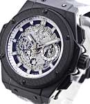 King Power Big Bang Unico in Black and White Ceramic on Black Strap with Skeleton Dial - Carbon Bezel