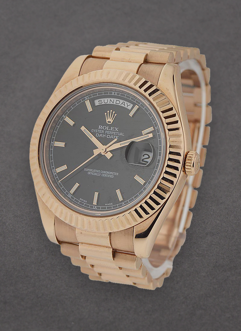 Pre-Owned Rolex President Day-Date 41mm in Rose Gold with Fluted Bezel