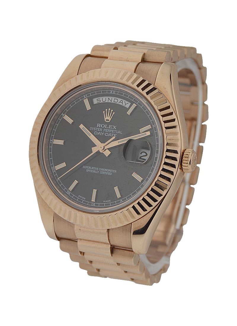 Pre-Owned Rolex President Day-Date 41mm in Rose Gold with Fluted Bezel
