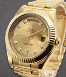 President Day-Date 41mm in Yellow Gold with Fluted Bezel on President Bracelet with Champagne Diamond Dial