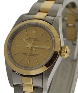 2-Tone Oyster Perpetual No Date Lady's on Oyster Bracelet with Champagne Index Dial