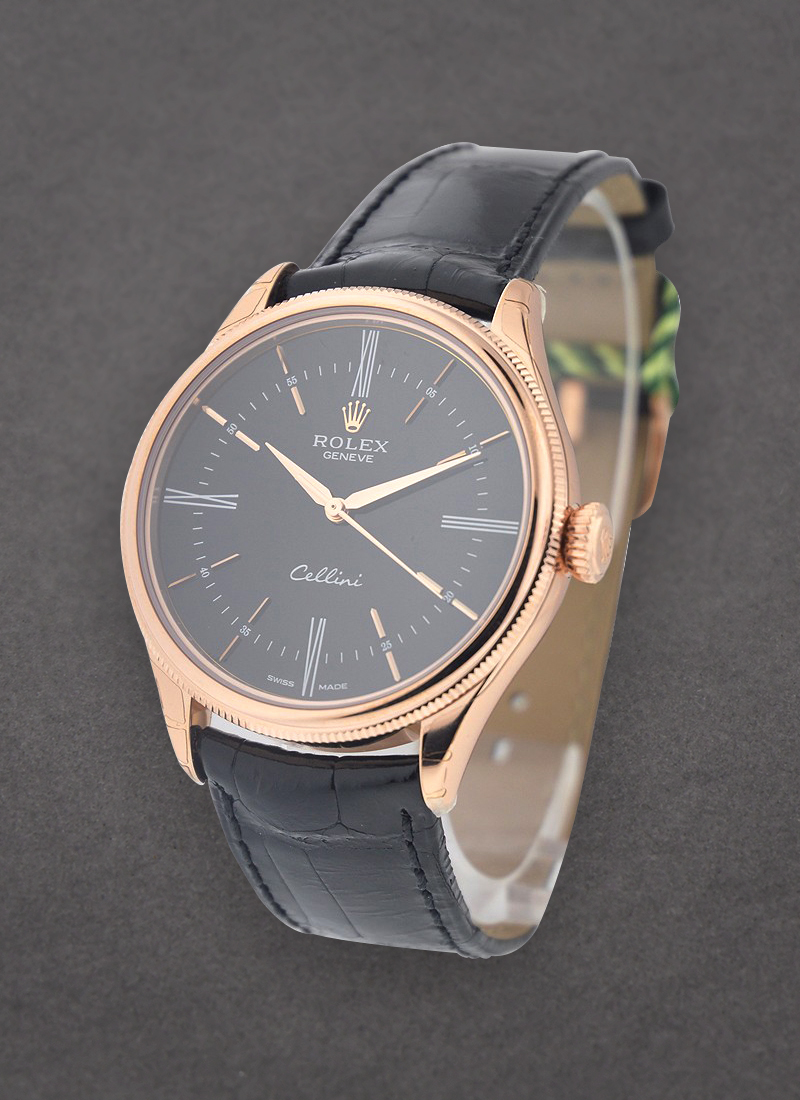 Rolex Unworn Cellini Time in Rose Gold with Fluted Bezel