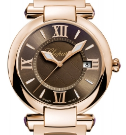Imperiale Round 36mm in Rose Gold on Rose Gold  Bracelet with Brown Dial