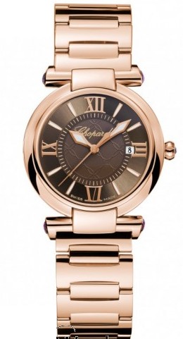 Imperiale 28mm in Rose Gold on Rose Gold Bracelet with Brown Dial