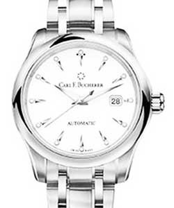 Manero Autodate Mens 30mm Automatic in Steel On Steel Bracelet with White Dial