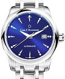 Manero Autodate Mens 30mm Automatic in Steel on Steel Bracelet with Blue Dial