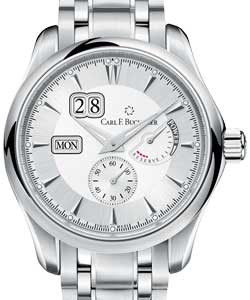 Manero  Power Reserve mens 42.5mm Automatic in Steel On Steel Bracelet with Silver Dial