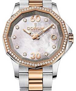 Admirals Cup Legend Ladies 38mm Automatic in 2-Tone on Steel and Rose Gold Bracelet with MOP Diamond Dial