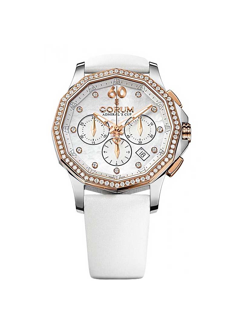 Corum Admirals Cup Legend Chronograp 38mm in Rose Gold with Diamond Bezel