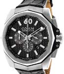 Admirals Cup AC-One Mens 45mm Automatic in Titanium on Black Alligator Strap with Black Dial