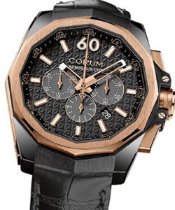 Admirals Cup AC- 1 45 Chronograph in 2-Tone on Black Alligator Leather Strap with Black Dial