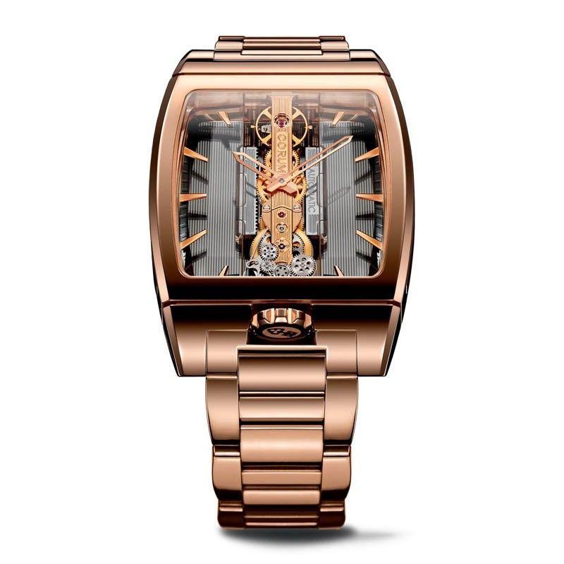 Golden Bridge Mens Automatic in Rose Gold on Rose Gold Bracelet with Charcoal Dial