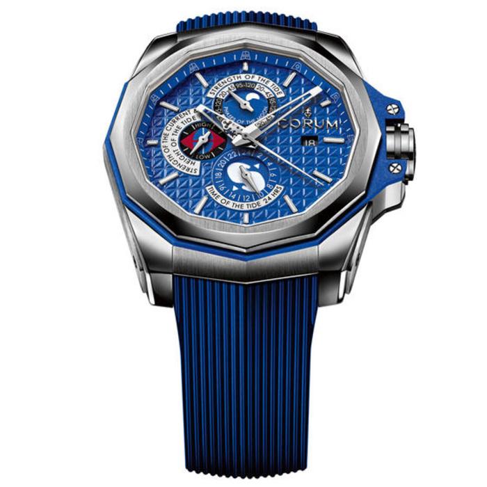 Admirals Cup AC-One in Titanium on Blue Rubber Strap with Blue Textured Dial