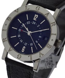 Bvlgari Bvlgari 33mm GMT Steel on Strap  with Black Dial