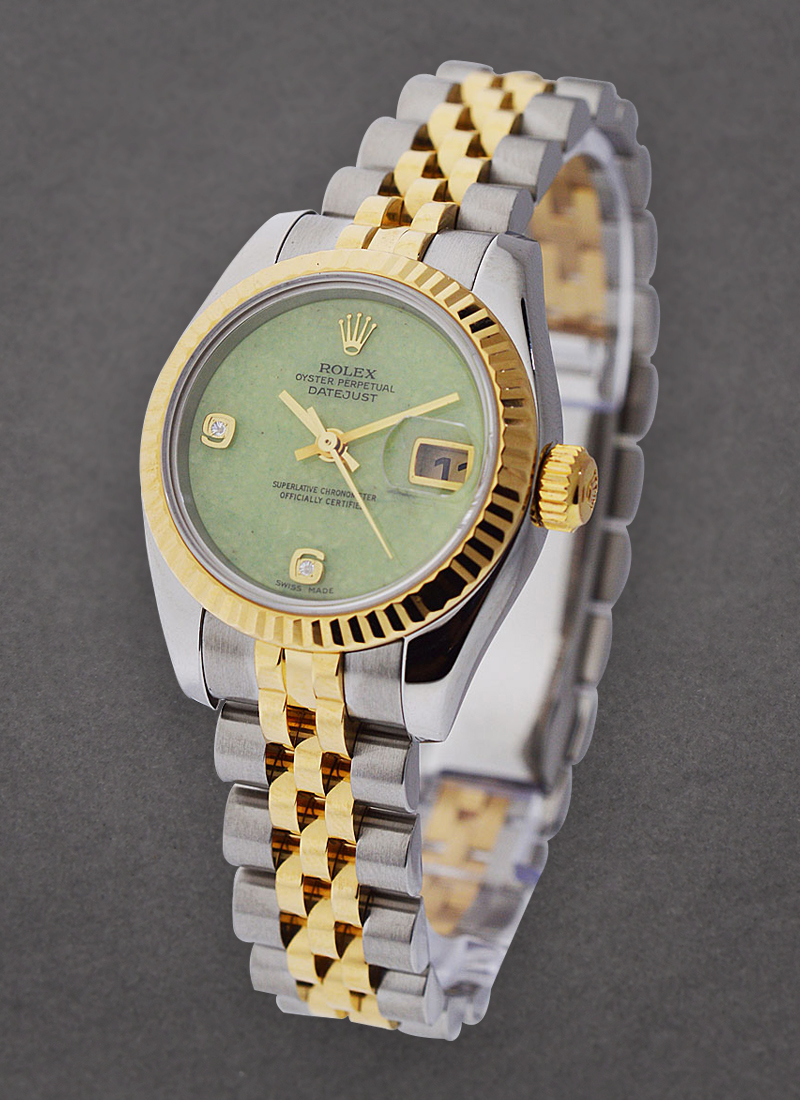 Pre-Owned Rolex Ladies 2-Tone Datejust in Steel with Yellow Gold Fluted Bezel