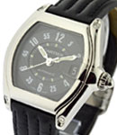 Roadster Automatic in Steel on Black Leather Strap with Black Arabic Dial