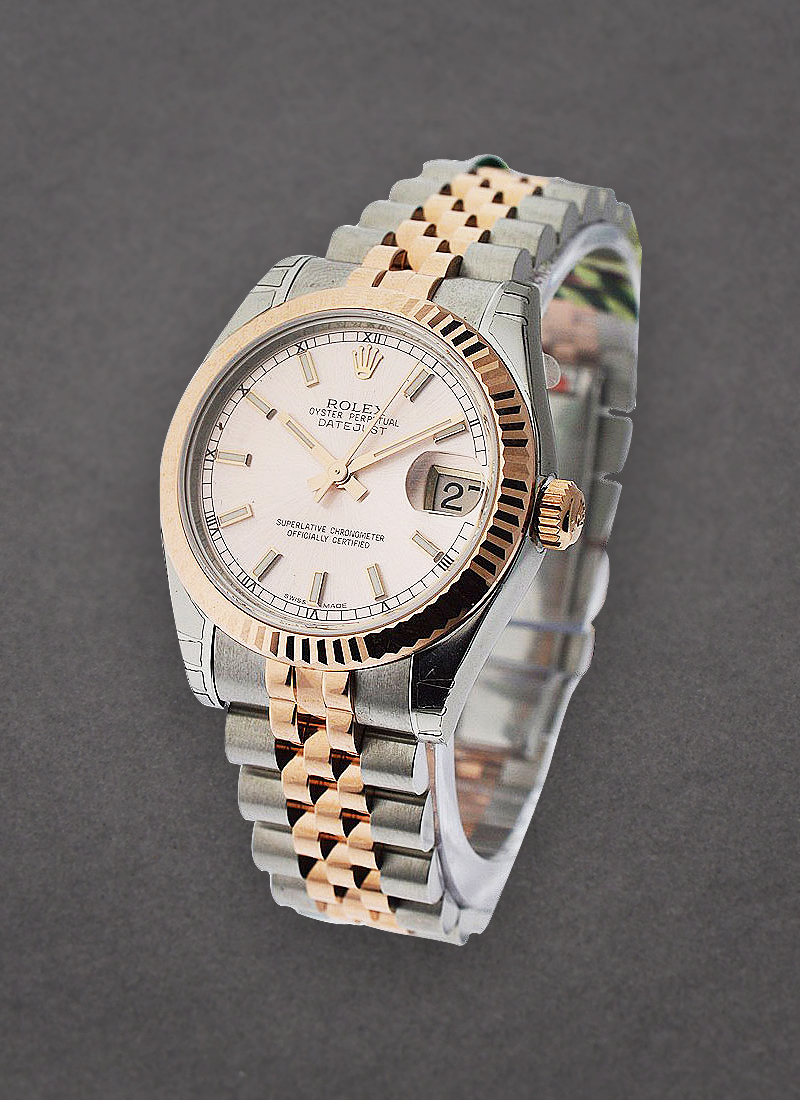 Rolex Unworn 2-Tone Datejust 31mm with Rose Gold Fluted Bezel