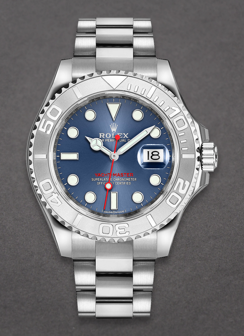 Pre-Owned Rolex Yachtmaster Men's 40mm in Steel with Platinum Bezel