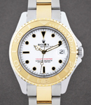 Yacht-Master 2-Tone Mid Size 35mm on 2-Tone Bracelet with White Dial with Black Marker