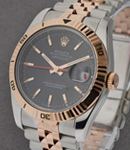 Men's Datejust 2-Tone 36mm with Turn-O-Graph Bezel on Jubilee Bracelet with Black Stick Dial