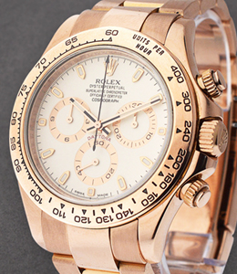 Daytona Chronograph Rose Gold  116505 on Oyster Bracelet with Ivory Dial
