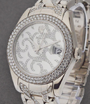 Pearlmaster Special Edition - White Gold - 2 Row Diamond Bezel on Pearlmaster Bracelet - White MOP Diamond Dial