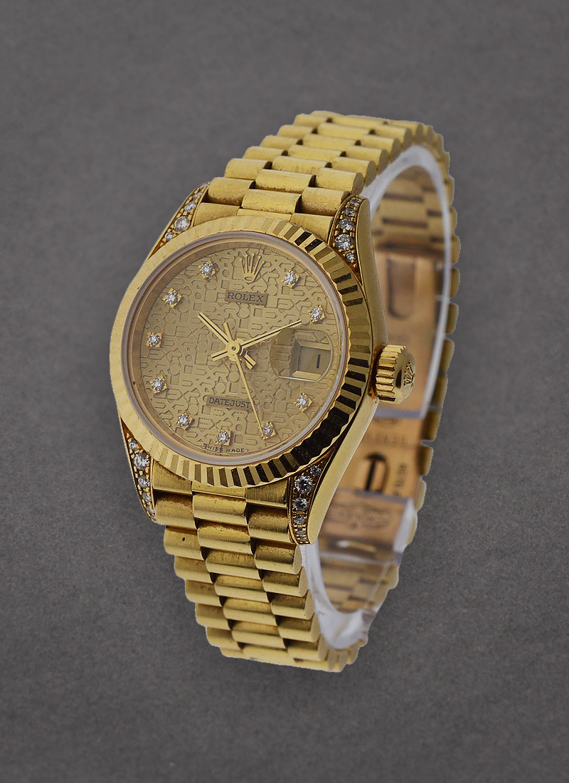 Pre-Owned Rolex President Ladies in Yellow Gold with Fluted Bezel