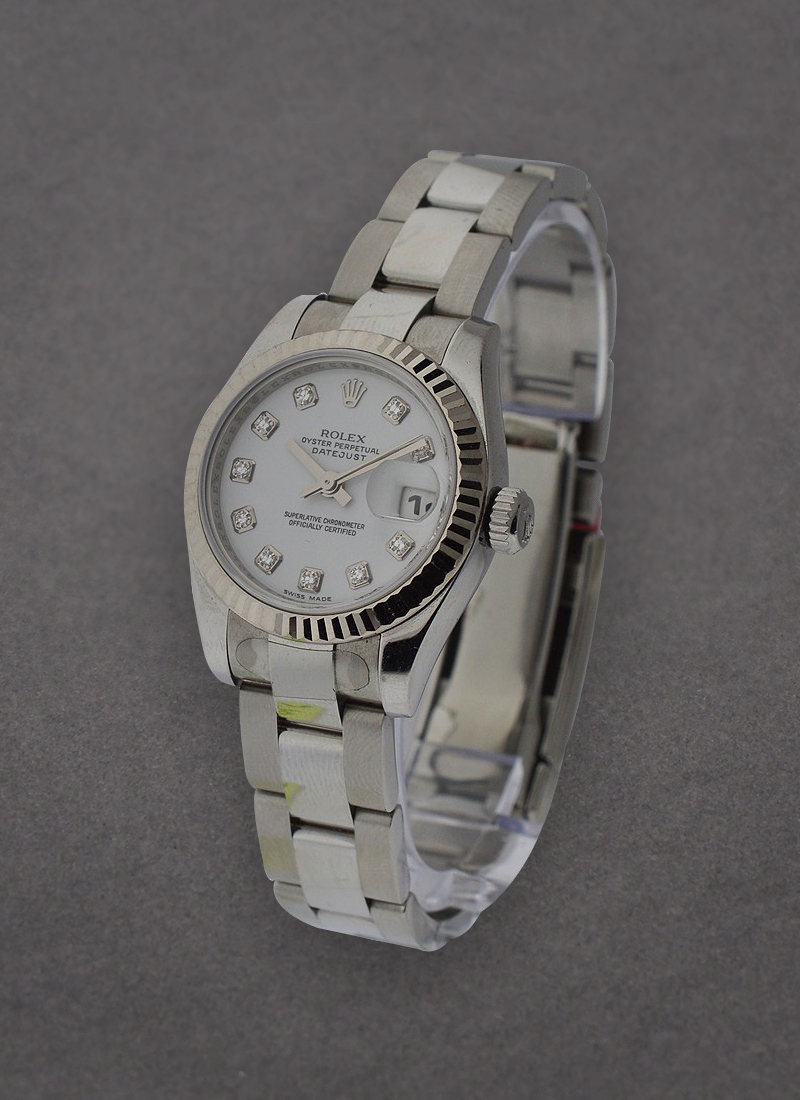 Pre-Owned Rolex Lady's Datejust in Steel with White Gold Fluted Bezel