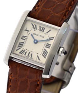 Tank Francaise Small Size Steel on Strap -  Quartz 
