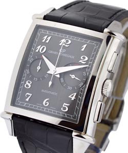 Vintage 1945 Chronograph in Steel On Black Crocodile Strap with Grey Dial