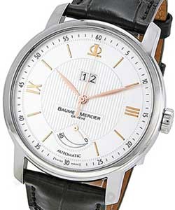 Classima Executives Mens 42mm Automatic in Steel On Black Alligator Strap with Silver Opaline Dial