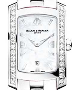 Hampton Milleis Mens Quartz - Diamond Bezel & Lugs On Steel Bracelet with White MOP Dial