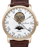 Villeret Moonphase Carrousel 42mm Automatic - Rose Gold Brown Alligator Strap - White Grand FEU Enamel Dial