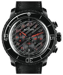 Fathoms Speed Command 45mm Automatic in Steel on Black Leather Strap with Black Carbon Fiber Dial