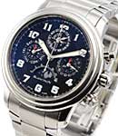 Leman Flyback Chrono Perpetual Calendar in Steel on Steel Bracelet with Black Dial