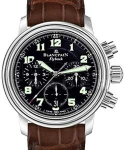 Leman Flyback Chronograph Big Date 40mm in Steel On Brown Alligator Strap - Black Arabic Luminous Dial