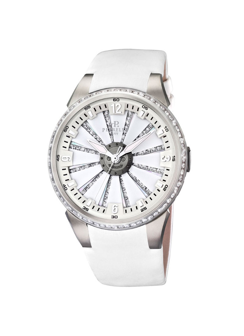 Perrelet Turbine XS Mens 41mm Automatic in Steel with Diamond Bezel