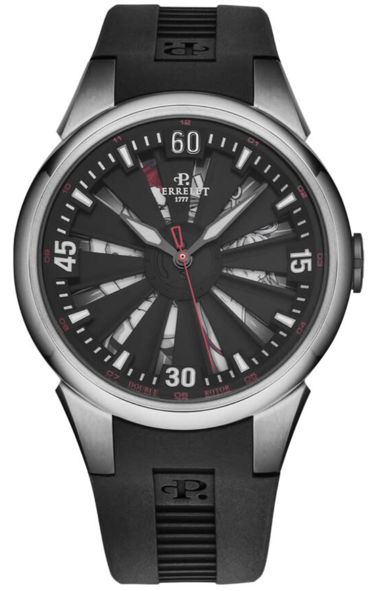 Turbine Larger Size Men's Automatic in Black Titanium Black Rubber Strap  - Black - Hentai Erotic Dial