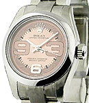 Oyster Perpetual in Steel with Domed Bezel on Oyster Bezel with Pink Arabic Maxi Numerals
