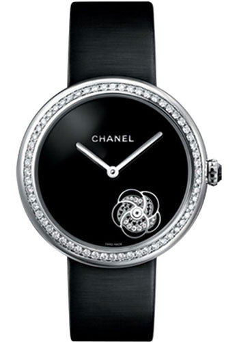 Chanel Mademoiselle Prive Ladies 37.5mm Automatic in White Gold with Diamonds Bezel