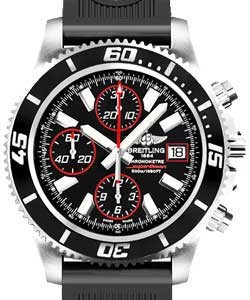 Superocean Abyss Chronograph II Mens Automatic in Steel Black Ocean Rubber Strap with Black Dial